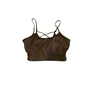 PINK ACTIVE Women's Brown Criss‎ Cross Strap Crop Tank Top Size XXL